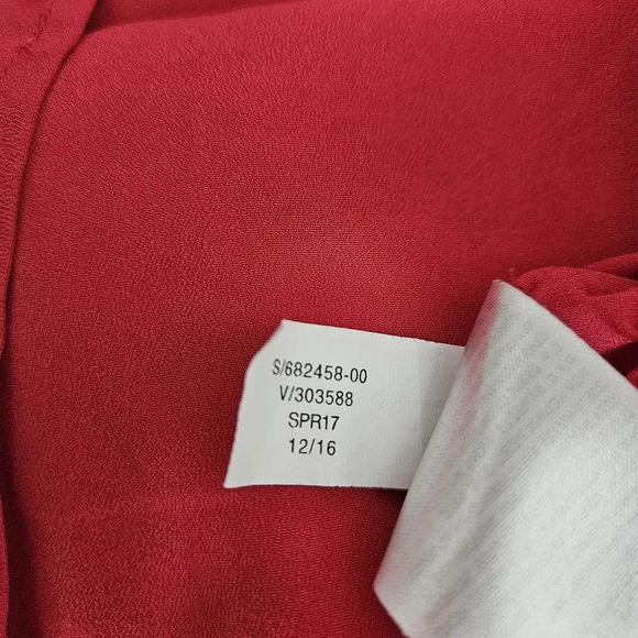 Banana Republic Blouse Pink Sleeveless Ruffle V Neck Tank Top Shirt - Picture 6 of 6